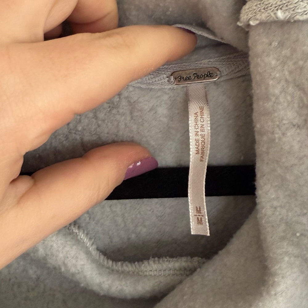 Free People Cozy Gray Mockneck Women's Sweater - Picture 2 of 3